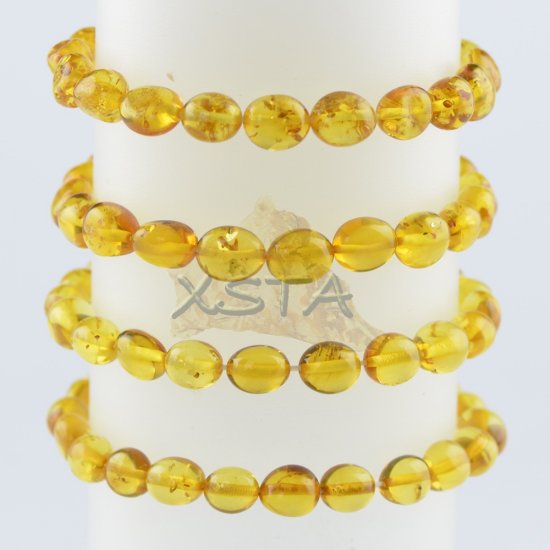 Olive amber bracelet honey color